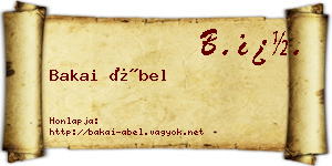 Bakai Ábel névjegykártya