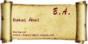 Bakai Ábel névjegykártya
