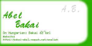 abel bakai business card